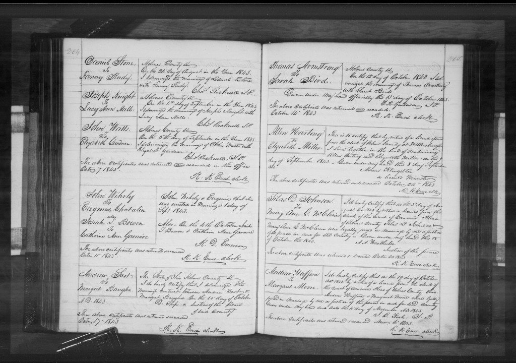 Silas Johnson Marriage Record