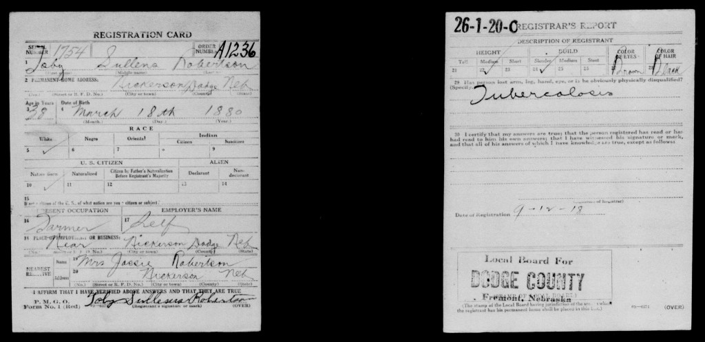 Tobius World War I Draft Registration - 1917